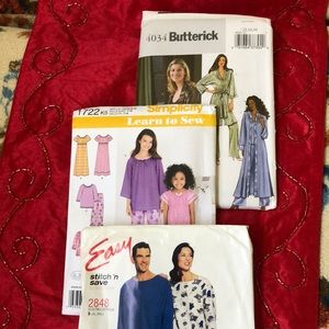 BUTTERICK 4034  NIGHT WEAR PATTERNS  WOMEN  MEN  GIRLS  SIMPLICITY - McCALLS
